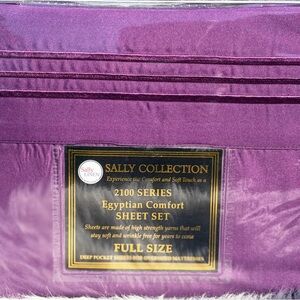 Full size bed sheets set, deep pocket, 4PCS, purple color